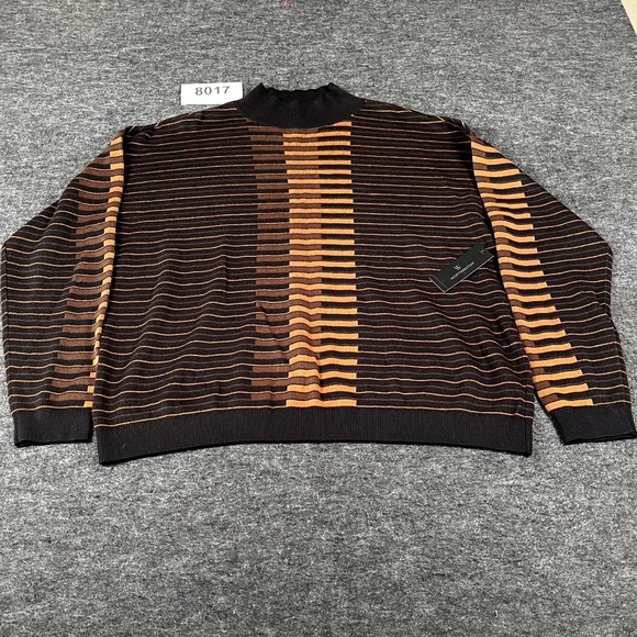 Worthington Other - Worthington Sweater Mens XL Multicolor Striped Cotton Mock Neck Long Sleeve